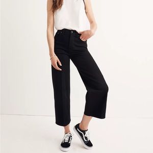 Madewell Black Wide Leg Crop Jeans